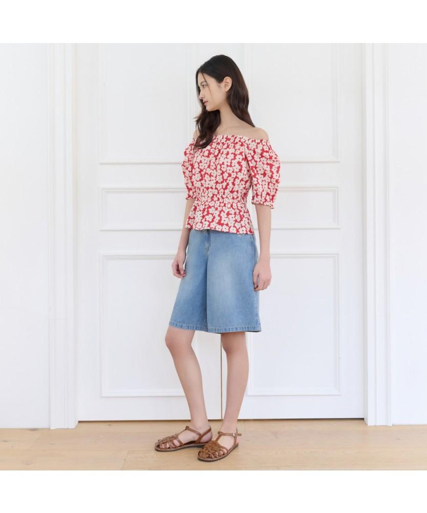THURSDAY ISLAND Shirring Point Flower Blouse_T264Mbl277W