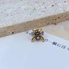 European & American Fashion Asymmetrical Matte Gold Rhinestone Spider Bee Stud Earrings