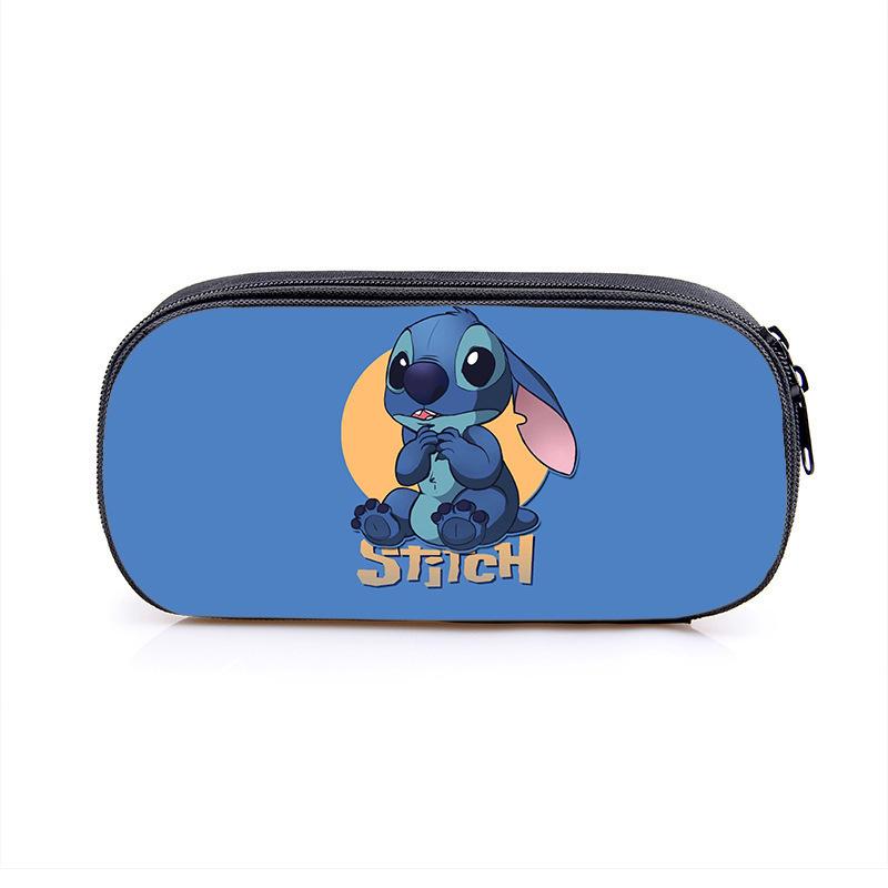 New Stitch Stitch Single-Layer Student Pencil Case Square Large-Capacity Polyester Stationery Box Printable Picture