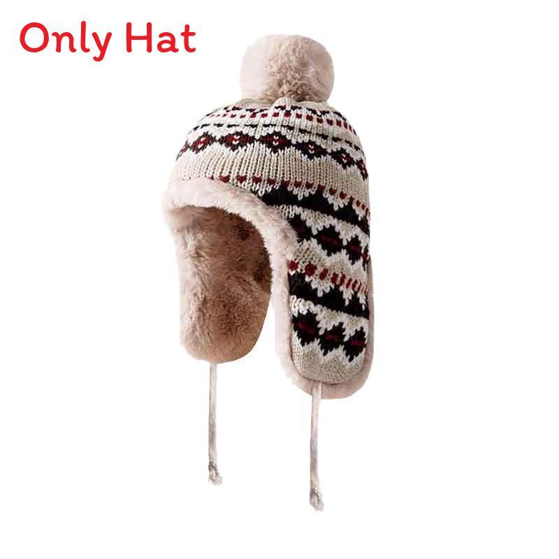 Traditional Style Knitted Hat For Women With Ear Protection And Neck Guard For Winter Cold Weather
