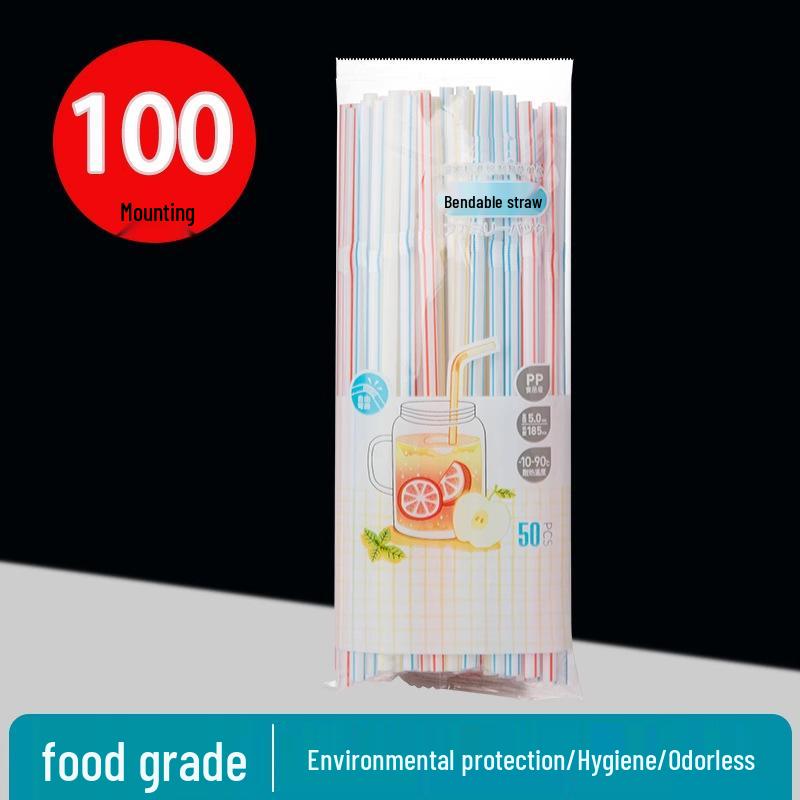 Individually Wrapped Colored Bendable Drinking Straws for Kids - Food Grade & High Temperature Resistant