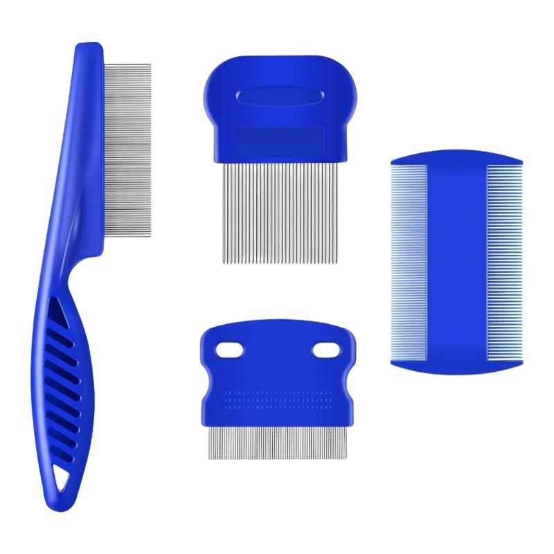 

Гребень для вычесывания блох у домашних животных с мелкими зубьями 4 шт. для кошек и маленьких собак, аксессуары для груминга из нержавеющей стали для мелких пород, контроль блох