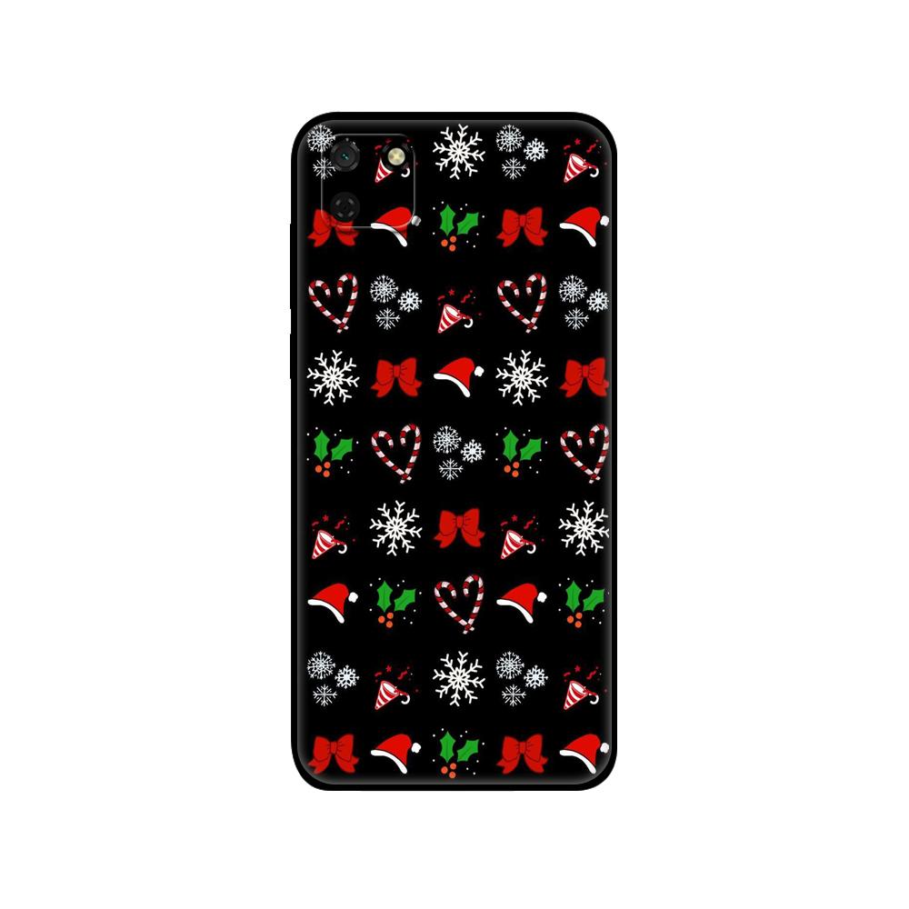 Schwarze TPU-Hülle für Huawei Y9S Y6S Y8S Y5P Y7P Y8P Hülle für Huawei Y5 lite Prime 2018 Y6 2019 Cover Weihnachtsgeschenk Santa