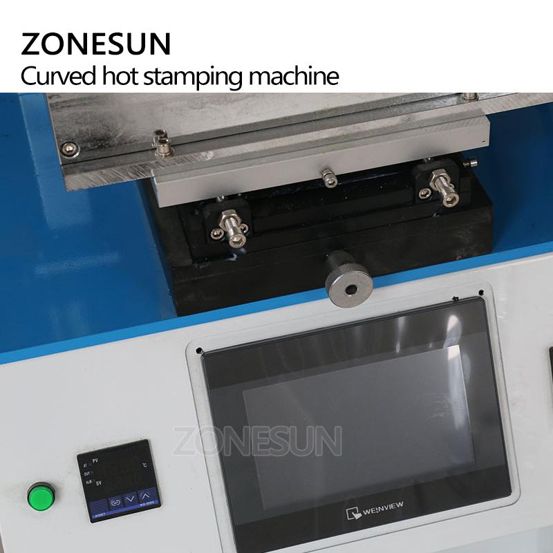 ZONESUN ZY-819R 150*230mm Round Cosmetic Bottle Leather LOGO Paper Customized Hot Foil Stamping Machine Heat Press Machine