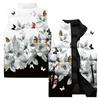 Ladies' Casual And Fashionable Sleeveless Vest Floral Pattern Printed Cotton Jacket