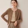 Damen Kaschmir Raglanärmel Cardigan - Dünn, Rundhalsausschnitt, Einfarbig, Lockere Passform für Herbst und Winter
