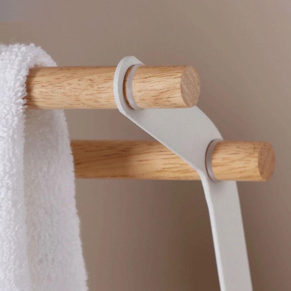 Double Bar Vertical Towel Holder Metal Towel Drying Rack Free Standing Towel Rack  Vanity