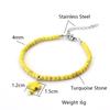 Bohemia Women Anklet Natural Red White Blue Howlite Stone Cross Foot Chain Adjustable Summer Beach Surfing Casual Accessories