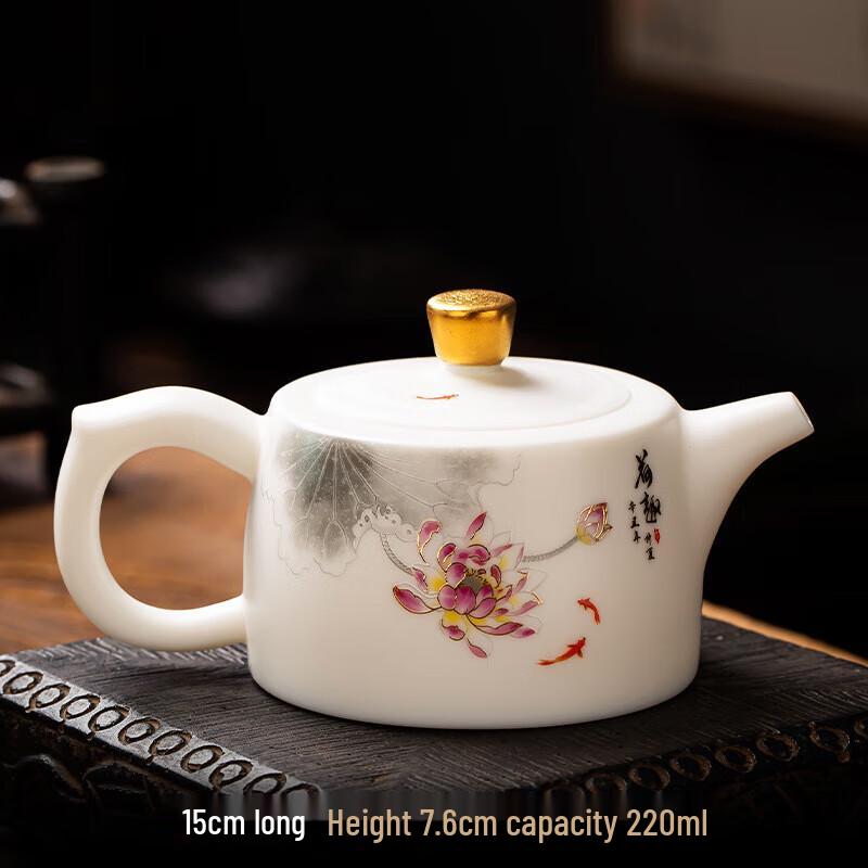 Chaxun Suet Jade Porcelain Xishi Teapot