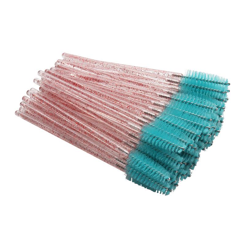 Pack of 50 Disposable Crystal Rod Eyelash and Eyebrow Spiral Brushes