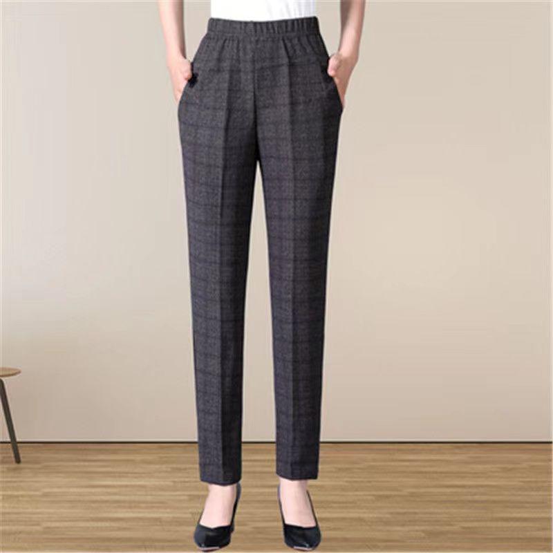 Mom's Quilted Fleece-Lined High-Waisted Winter Pants