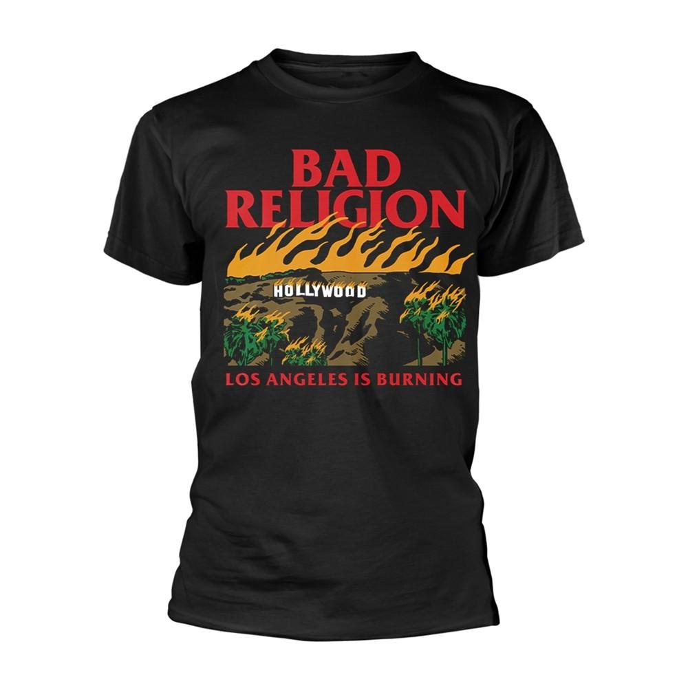 BAD RELIGION - BURNING BLACK T-Shirt Medium S