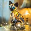 Cat Lamp, Stained Glass Cat Lamp,Cats Lam-p Stained Glass,Mosaic Cats Lamps, Retro Animals Lam p, Vintage Animal Night Light Home Decor, 2025 New