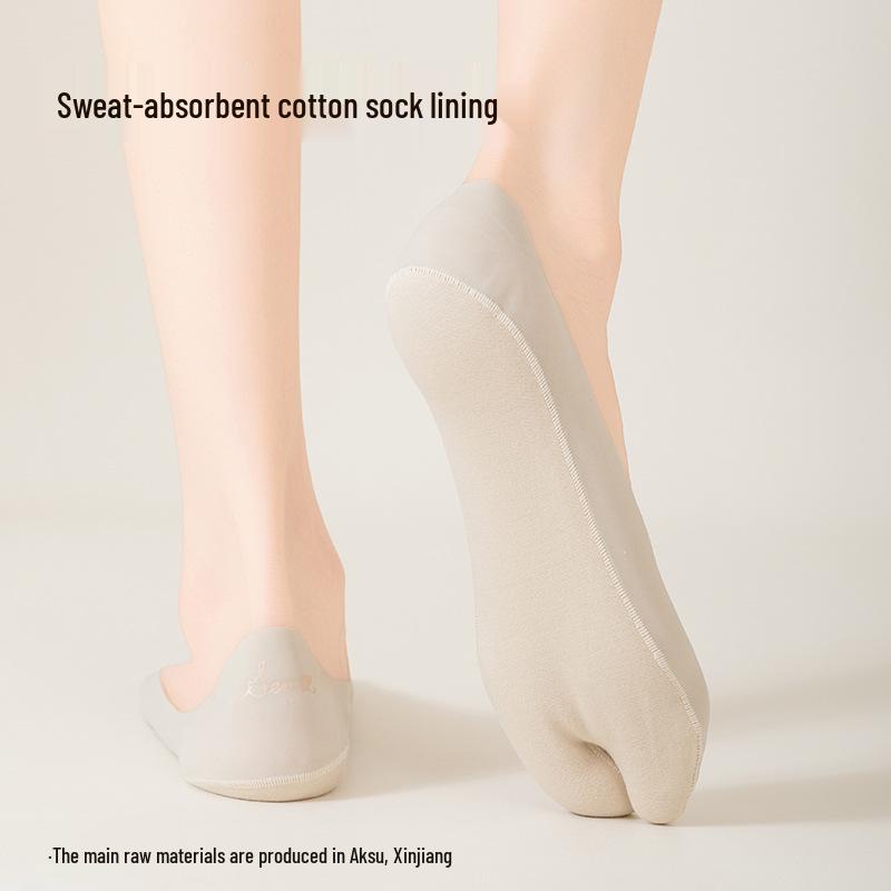 Women's Split-Toe, Non-Slip Boat Socks – Invisible, Sweat-Absorbing, Odor-Resistant, Perfect for Spring/Summer, Compatible with Pig's Trotter Shoes