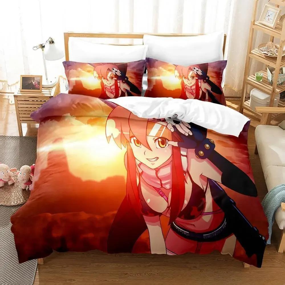 Tengen Toppa Gurren Lagann Bedding Collection Single Twin Full Queen King Size Bed Collection Adult Kid Bedroom Duvetcover Collections 3D Print Anime