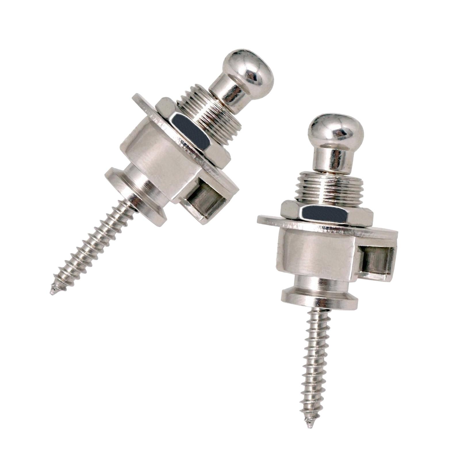 

2 Pack Guitar Strap Lock Buttons Nonlip Guitar Handling Part Metal Texture Suitable for Most Guitars and Bass Straps серебряный