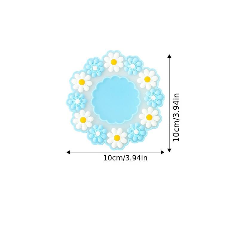 

1 шт. Подставка с теплоизоляцией, термостойкая прихватка, домашняя подставка, силиконовая подставка под миску, мягкая подставка под чашку, салфетка на стол, салфетка на стол с цветком, подставка с цветком 10cm синий
