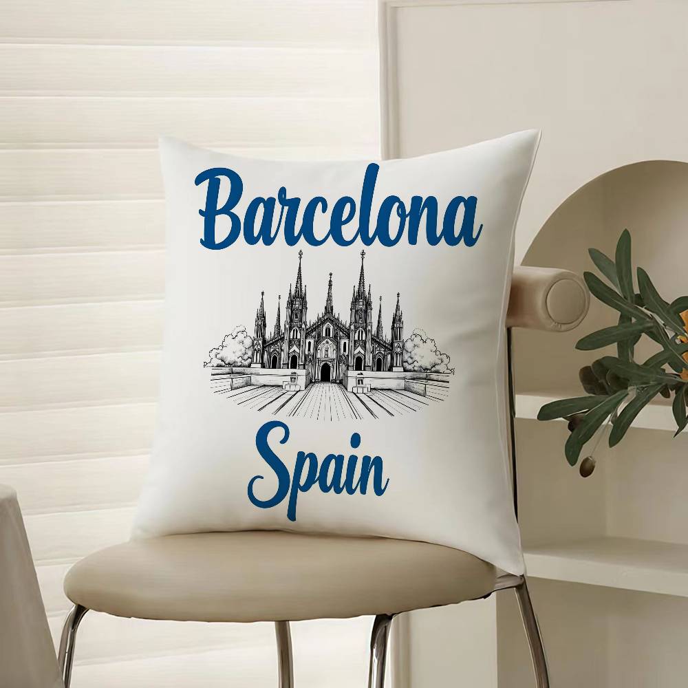 Fashionable Hand-painted Minimalist Prints Pillow Case Comfort Sofa Bed Silky Elegant Invisible Zipper Decorative Cushion Cover