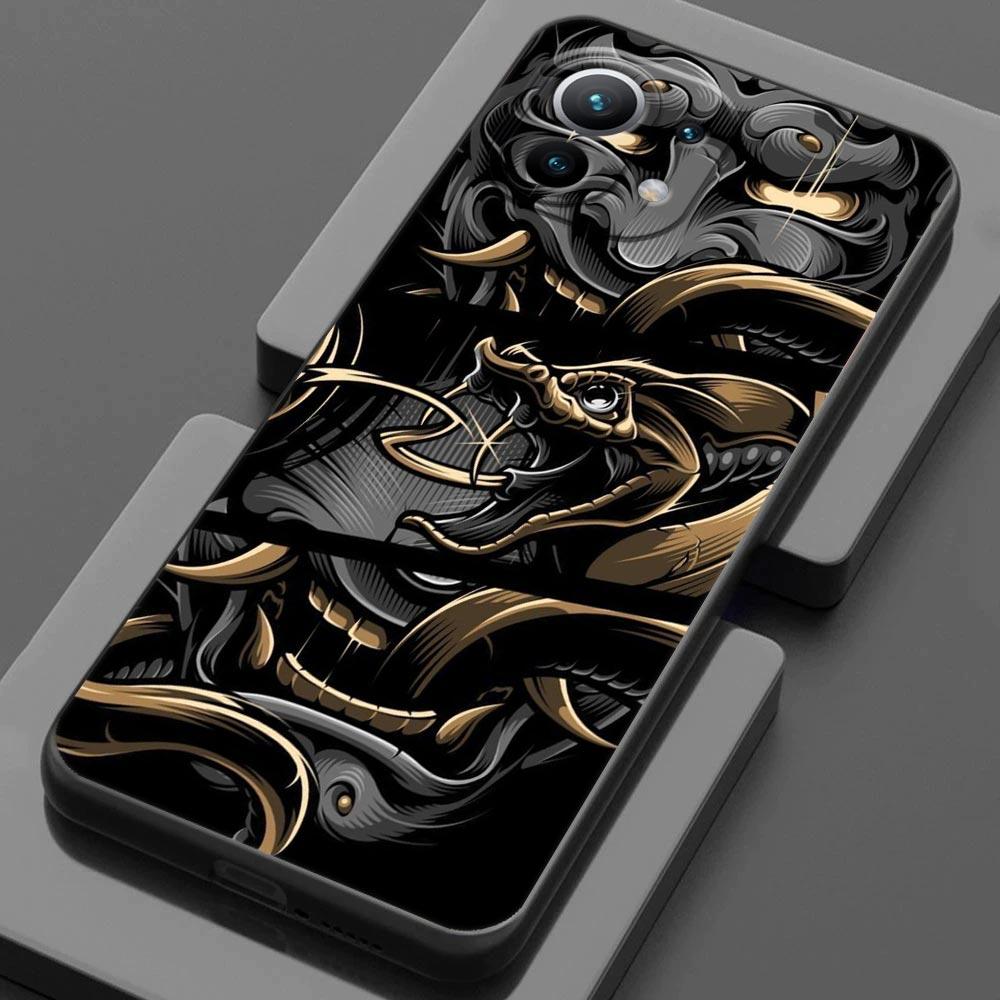 Samurai Ghost Hannya Ukiyo-E Mask For Xiaomi 15 Ultra 11T 13T 14T Pro 11 Phone Case Mi POCO X7 M7 F7 Pro F5 F6 M6 X3 X5 X6 Cover