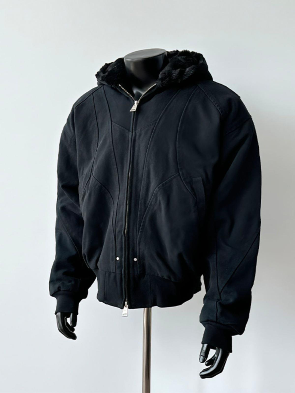 Cleanfit Zuoshan Diao Men s Heavyweight Canvas Hooded Jacket - Autumn/Winter Plus Velvet Thickened Cotton, American Style. M