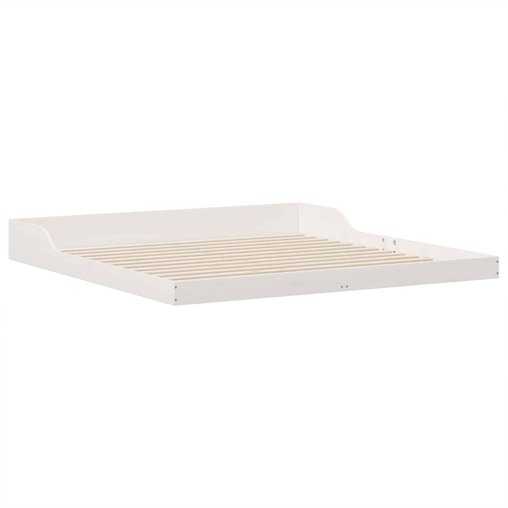 White Bed Frame 180 x 220 cm Solid Pine Wood
