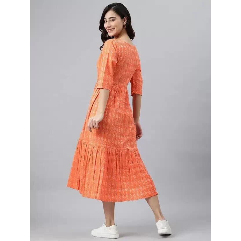 Kobiety Ubrania Imprezowe Dopasowana i Rozkloszowana Sukienka Kurta Top Tunika Mieszanka Bawełny Kurta Kurti VAF-521