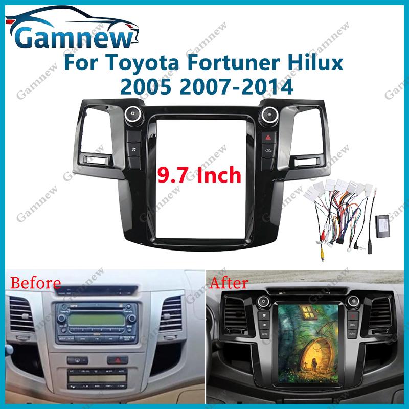 9.7 Inch VERTICAL SCREEN Car Radio Fascias Android MP5 Stereo Frame For TOYOTA FORTUNER/ VIGO/ HILUX 2005-2014 Tesla Style Panel