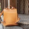 Johnature Vintage Backpack Unisex Handmade High Quality Women Bag Natural Real Cowhide Backpacks Solid Color Schoolbag