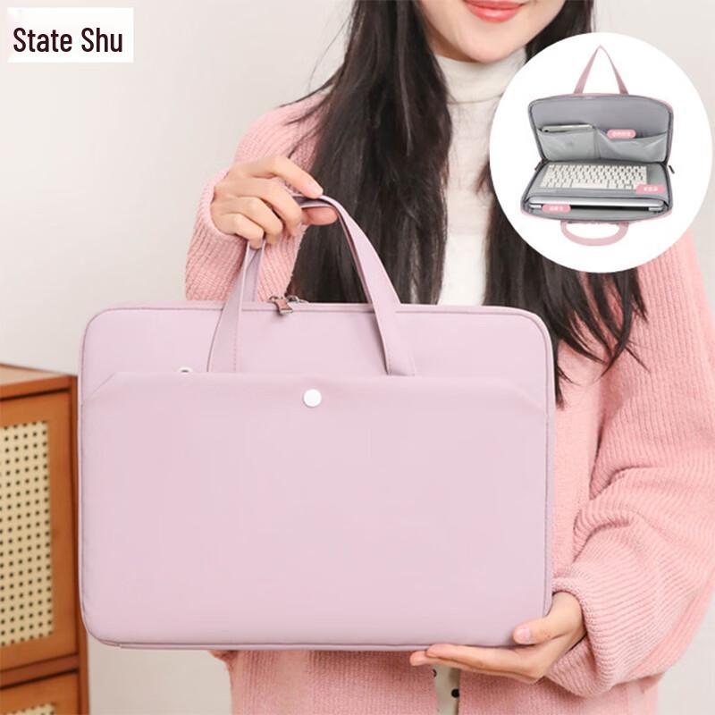 Xin Jing Zhou 15.6-inch Full-Open Leather Laptop Handbag