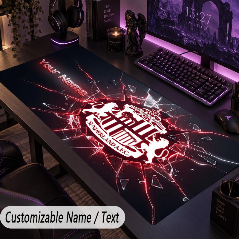 Large Mouse PadSunderland FC Custom Name Text Personalized Desk Mat Non Slip Gaming Pad