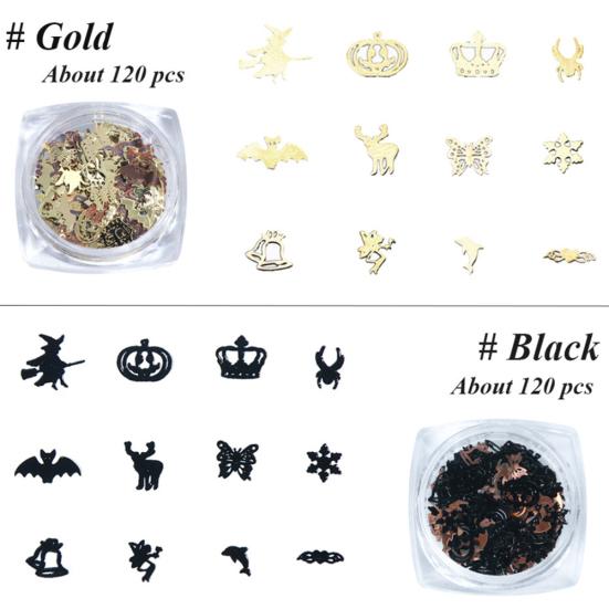 Pumpkin Bat 3D Nail Glitter Slices Art Decor Alloy Flakes Decal