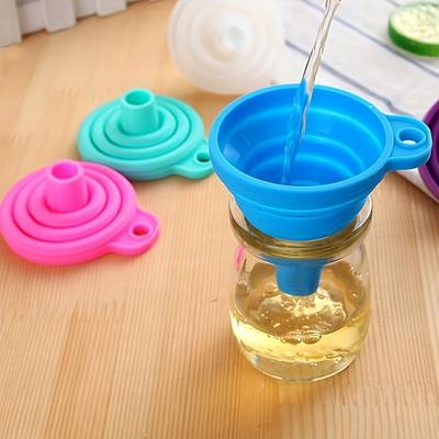 1pcs Silicone Folding Funnel, Multifunctional Portable Mini Kitchen Retractable Oil Leak Household Liquid Dispenser, Kitchen Small Utensils