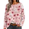Damen Herbstpullover Langarm Druck Tops Pullover Locker Schick Lässig Basic Kleidung