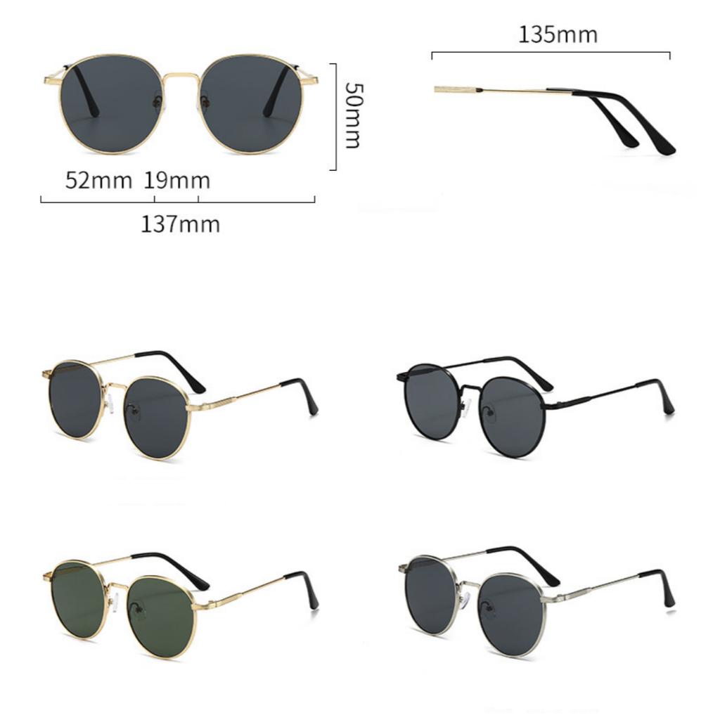 Classic Metal Frame Sunglasses Aesthetic Oval Small Shades Uv400 Protection Vintage Sun Glasses Trendy Unisex Steampunk Eyewear