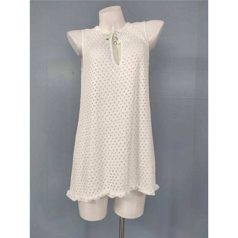 

Одиночный вырез Ли, вышивка шнуровкой, без рукавов, минималистичный, легче всего сочетать, модный А-силуэт, средней длины, длинный, топы, жилет, женская одежда White XL