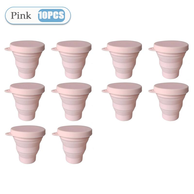 1-10PCS Foldable Large Capacity Cup Mini Telescopic Cup Silicone Portable Tea Cup Outdoor Travel with Lid Coffee Telescopic Cup