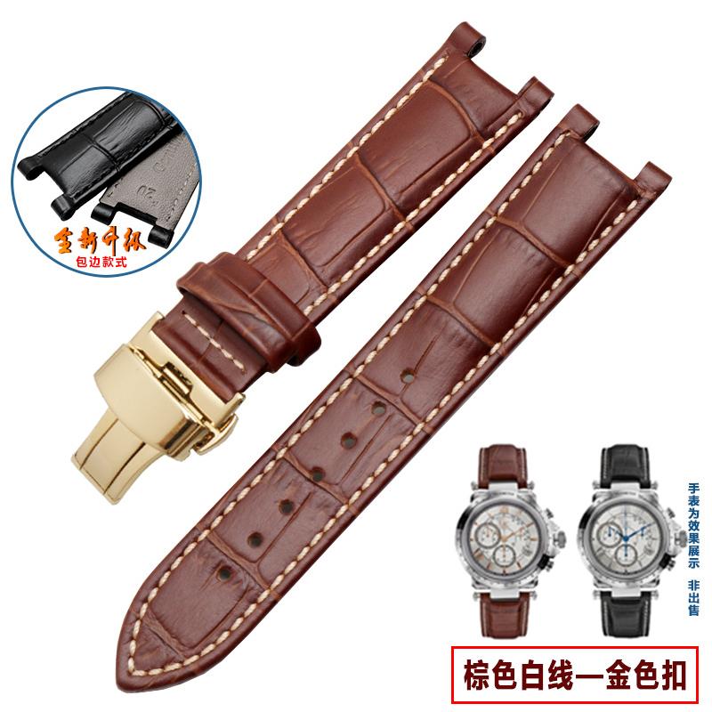 Kopfschicht Lederarmband Krokodilmuster Rindsleder für YA133309 Gales 20*11mm 22*13mm Uhrenarmband Schwarz Braun Herren Accessoires