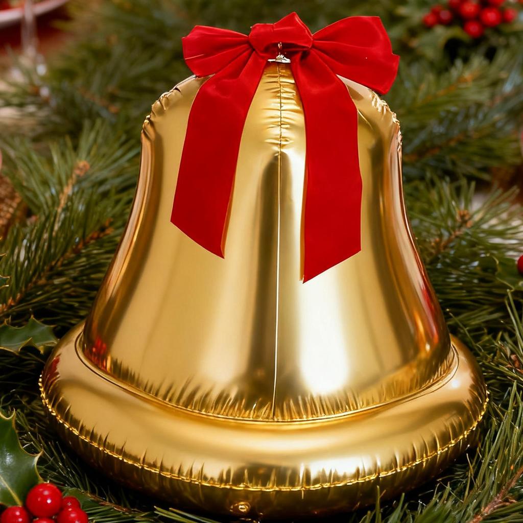 Giant Inflatable Christmas Balls Large PVC Christmas Bell With Bow Home Decor Lawn Ornaments For Indoor Outdoor Office Pathway