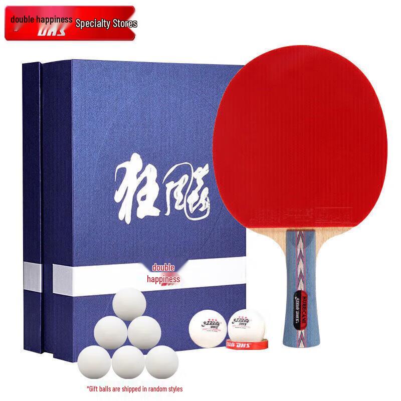 DHS Hurricane No.2 Shakehand Table Tennis Racket Gift Set