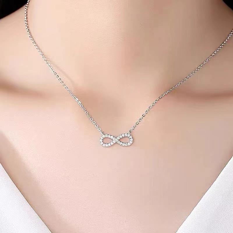 Versatile Figure Eight Double Pendant Necklace - Titanium Steel, Simple & Colorfast Clavicle Chain