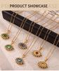 Bohemian Devil's Eye Pendant Necklace in Enamel & Titanium Steel with Rhinestones for Women