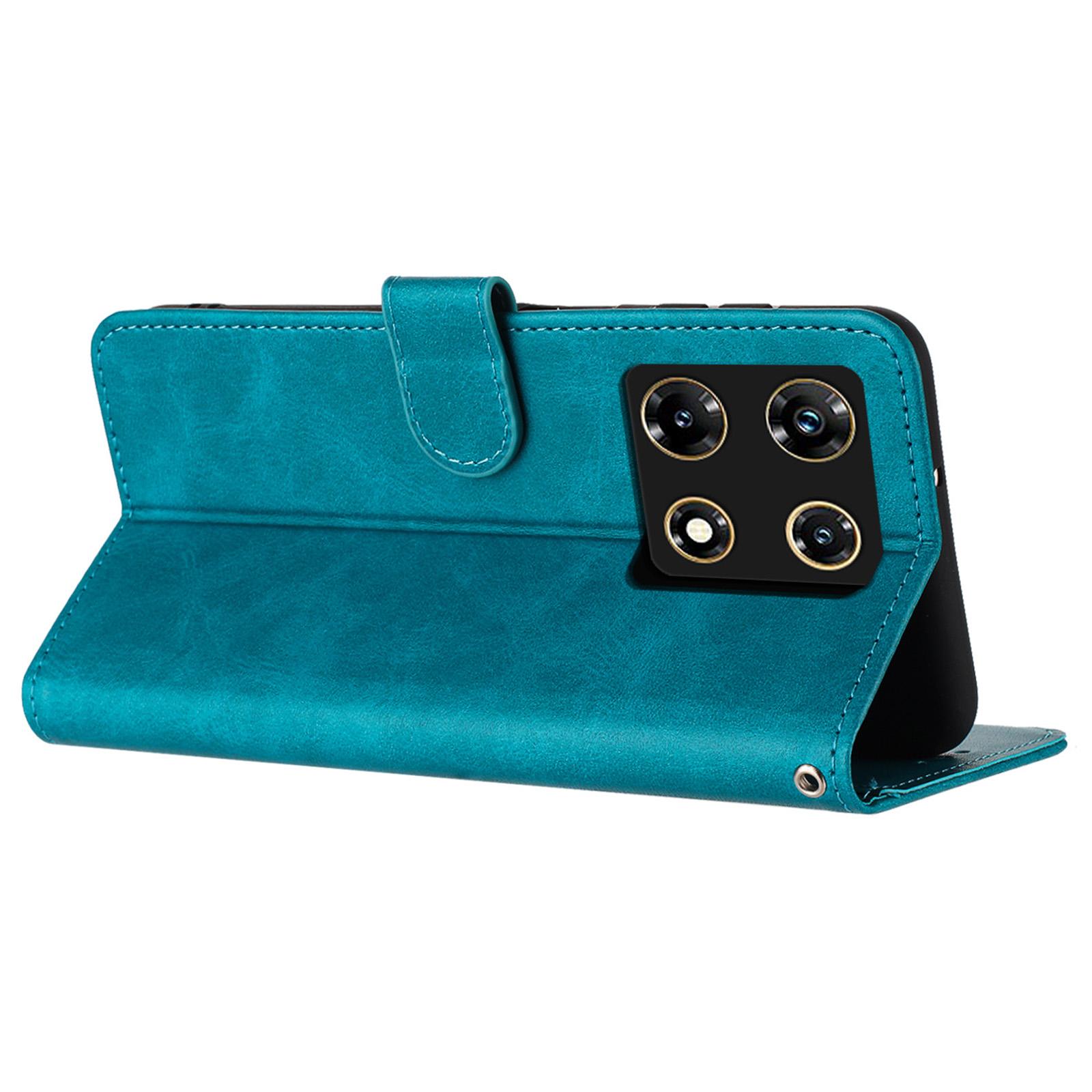 

For Infinix Note 30 Pro 4G Case Folio Flip Leather Wallet Phone Shell Full Protection Protective Cover with Strap Green