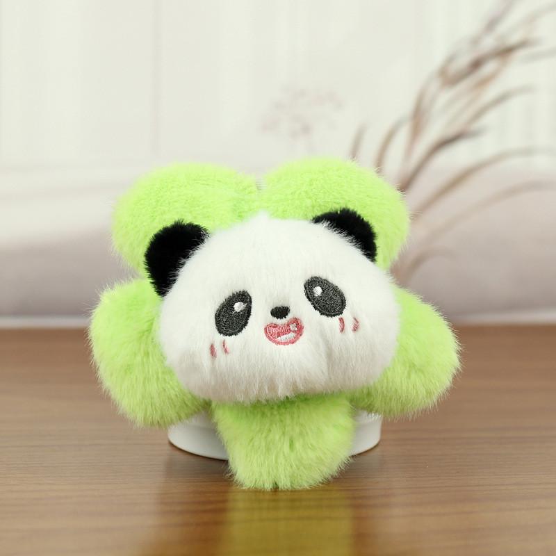 Charming Panda Plush Keychain With Vibrant Flower Accents Ideal For Bag Accessories