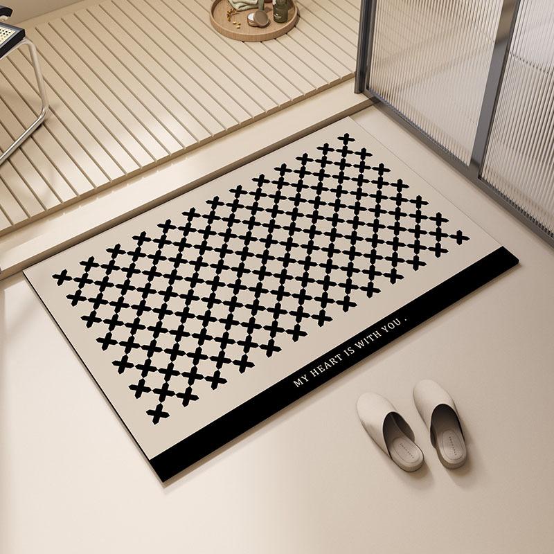 Wasabi-wind Bathroom Diatom Mud Floor Mat Household Water Absorption Quick-drying Floor Mat Toilet Bathroom Door Easy-to-maintenance Floor Mat