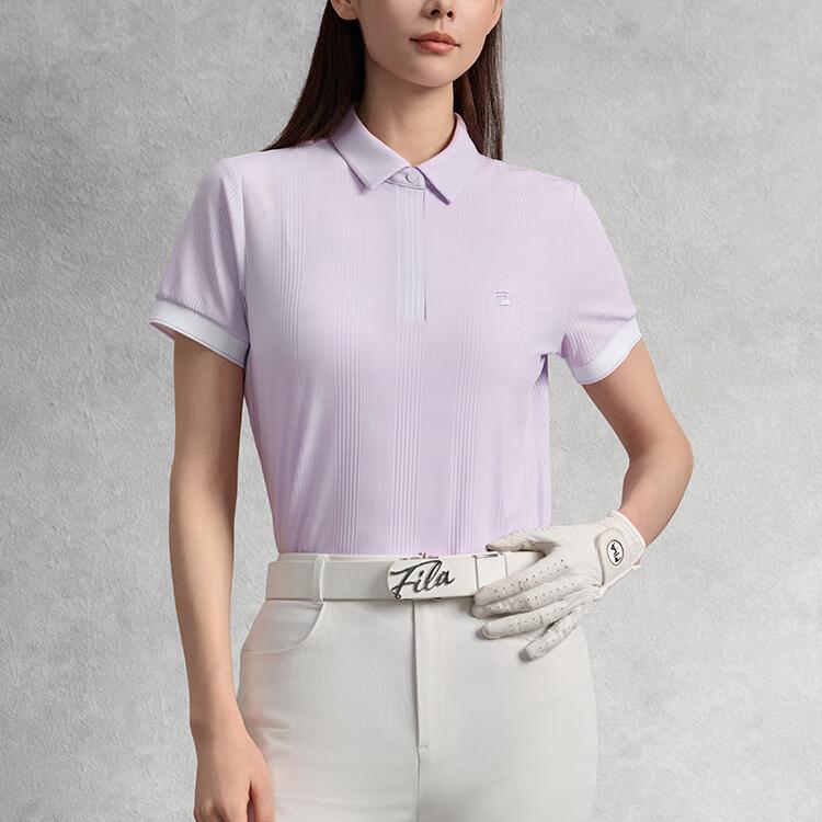 FILA Golf Classic Versatile Casual Sports Fit Breathable Lightweight Stretch Short Sleeve Polo Shirt Women tops A11W535117F-VT