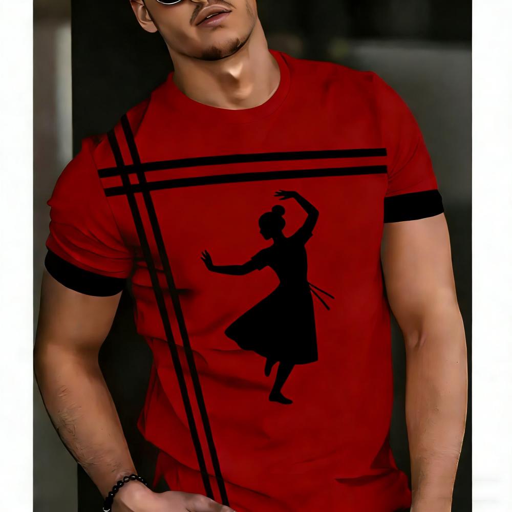 Men's Casual Plus Size Short T-shirt Men's Round Neck Short T-shirt