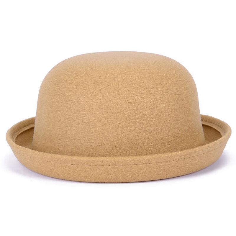 ZHENYUEQI Parent-Child Imitation Wool Felt British Round Top Hat