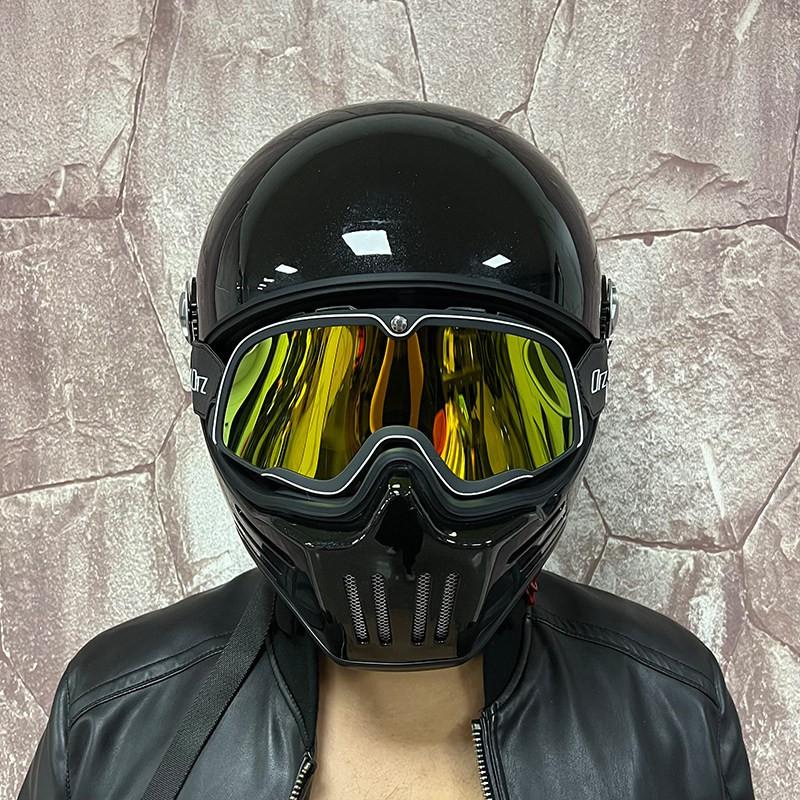 DOT ECE Certified Full Face Motorcycle Helmet Men Women Cruiser Bike ABS Shell With Bluetooth Slot Dual Lens