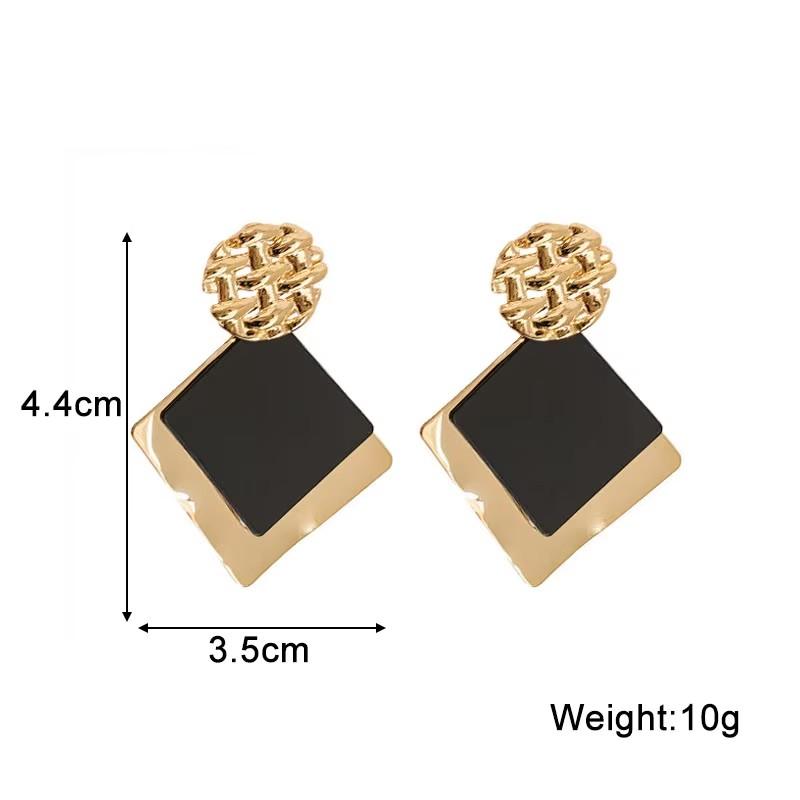 New Square Long Hanging Earrings for Women Colorful Enamel Geometric Statement Dangle Earrings Girls Drop Earrings pendientes