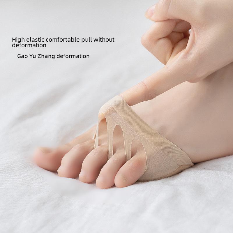 Five-Toe Invisible Forefoot Pads for High Heels, Cuttable Thin Sponge Half-Sole Socks for Women